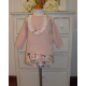 CONJUNTO SUDADERA CON FALDA Y BRAGUITA ROSA FLORES