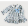 VESTIDO FLORES AZUL EMPOLVADO/GRIS