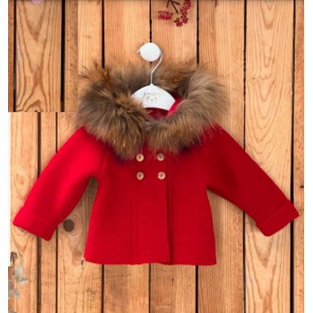 TRENKA PUNTO C/CAPUCHA PELO NATURAL ROJO