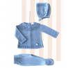 CONJUNTO PRIMERA PUESTA 3 PZAS. AZUL EMPOLVADO