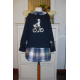 CONJUNTO SUDADERA C/FALDA ESCOCÉS BICICLETA