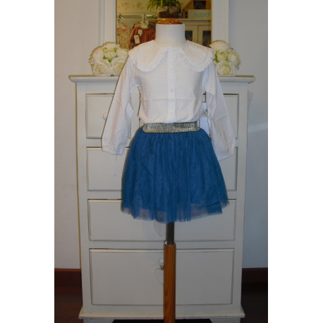 CONJUNTO BLUSA PLUMETI CON FALDA DE TUL