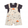 CONJUNTO PETO C/CAMISETA RINOCERONTES NARANJA-ARENA
