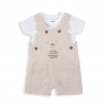 CONJUNTO UNISEX PETO C/CAMISETA OSITO OREJAS ARENA