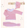 CONJUNTO PRIMERA PUESTA ROSA EMPOLVADO/BLANCO BODOQUES
