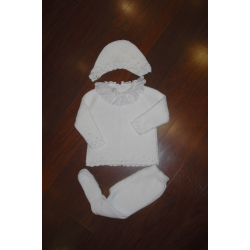 CONJUNTO 3PZAS PRIMERA PUESTA BODOQUES BLANCO