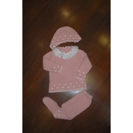CONJUNTO 3PZAS PRIMERA PUESTA BODOQUES ROSA
