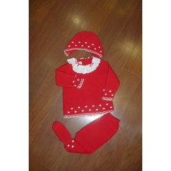 CONJUNTO 3PZAS PRIMERA PUESTA BODOQUES ROJO