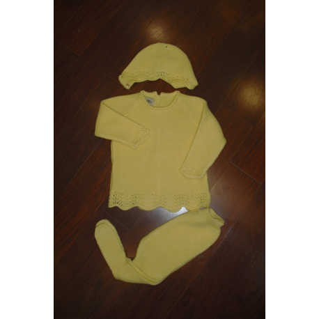 CONJUNTO 3PZAS PRIMERA PUESTA AMARILLO