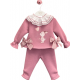 CONJUNTO SUDADERA C/LEGGINS Y CAMISETA ROSA EMPOLVADO SISI