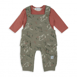 CONJUNTO PETO C/CAMISETA OSOS CAQUI UNISEX