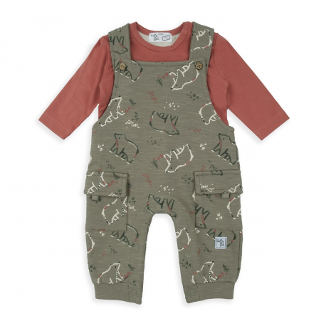 CONJUNTO PETO C/CAMISETA OSOS CAQUI UNISEX