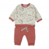 CONJUNTO SUDADERA C/PANTALÓN OSOS MARFIL-CORAL UNISEX