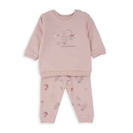 CONJUNTO SUDADERA C/PANTALÓN ANIMALITOS ROSA