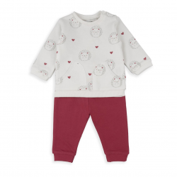 CONJUNTO SUDADERA C/PANTALÓN CARITAS GRANATE UNISEX