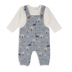 CONJUNTO PETO C/CAMISETA DINOSAURIOS AZUL UNISEX