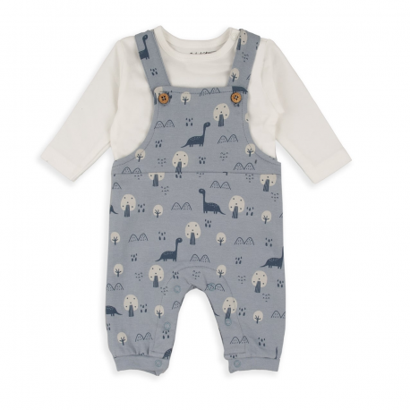 CONJUNTO PETO C/CAMISETA DINOSAURIOS AZUL UNISEX