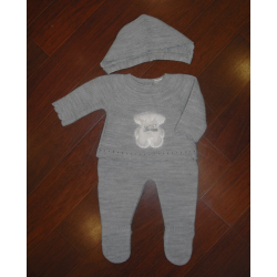 CONJUNTO 3PZAS. PRIMERA PUESTA OSITO GRIS