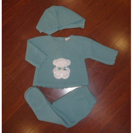 CONJUNTO 3 PZAS. PRIMERA PUESTA OSITO VERDEAGUA
