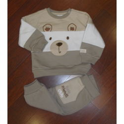CONJUNTO SUDADERA C/JOGGING OSITO ARENA/CAMEL UNISEX