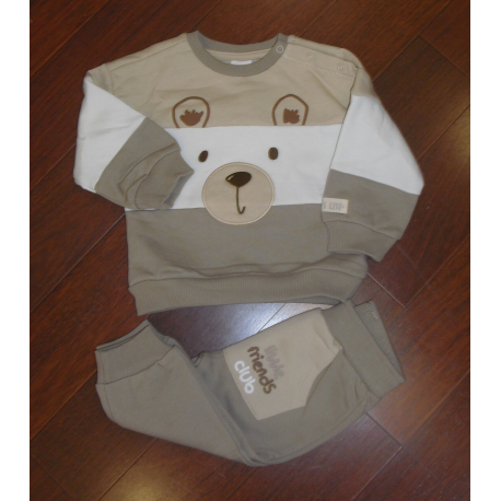 CONJUNTO SUDADERA C/JOGGING OSITO ARENA/CAMEL UNISEX