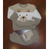 CONJUNTO SUDADERA C/JOGGING OSITO ARENA/CAMEL UNISEX