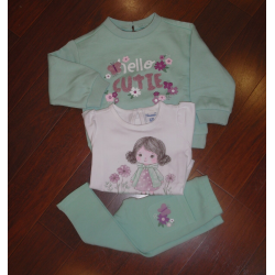 CONJUNTO SUDADERA C/LEGGINS Y CAMISETA LILA-VERDEAGUA