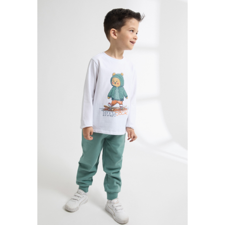 CONJUNTO CAMISETA-PANTALÓN-SUDADERA VERDE/BLANCO UNISEX