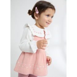CONJUNTO BLUSA C/PETO-FALDA  ROSA