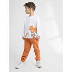 CONJUNTO CAMISETA C/PANTALÓN NARANJA-BLANCO UNISEX
