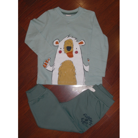 CONJUNTO CAMISETA C/PANTALÓN VERDE UNISEX