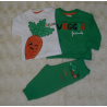 CONJUNTO SUDADERA C/JOGGING Y CAMISETA  VERDE/NARANJA UNISEX