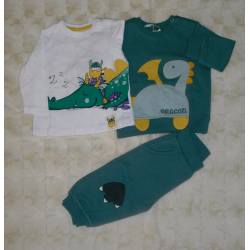 CONJUNTO SUDADERA C/JOGGING Y CAMISETA VERDE DRAGÓN  UNISEX