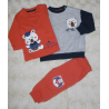CONJUNTO SUDADERA C/JOGGING Y CAMISETA  GRIS/NARANJA  UNISEX