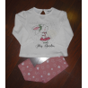 CONJUNTO CAMISETA C/LEGGINS ROSA ESTRELLAS CONEJITA