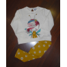 CONJUNTO CAMISETA C/LEGGINS ARENA/MOSTAZA FLOR