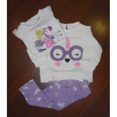 CONJUNTO SUDADERA C/LEGGINS Y CAMISETA PONYS LILA