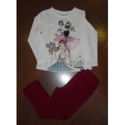 CONJUNTO CAMISETA C/PANTALÓN GRANATE MUÑECAS