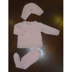 CONJUNTO 3PZAS PRIMERA PUESTA ROSA BEBE