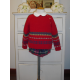 CONJUNTO BLUSA CON RANITA Y JERSEY ROJO CUADRO ESCOCÉS