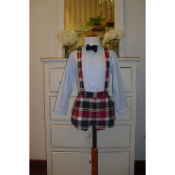 CONJUNTO PETO CON CAMISA Y PAJARITA ESCOCÉS