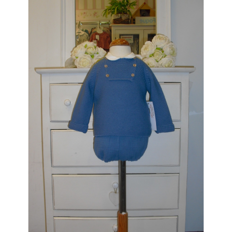 CONJUNTO CAMISA CON RANITA Y JERSEY AZULÓN