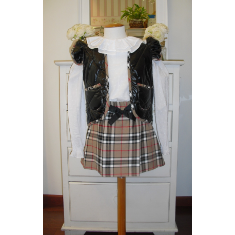 CONJUNTO BLUSA CON FALDA-PANTALÓN Y CHALECO CUADROS BURBERRY