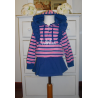 CONJUNTO SUDADERA C/SHORT-FALDITA MARINO FUCSIA RAYAS