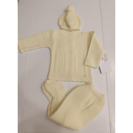 CONJUNTO PRIMERA PUESTA 3PZAS. TRENZAS AMARILLO