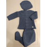 CONJUNTO PRIMERA PUESTA 3 PZAS. CANESÚ AZUL INDIGO